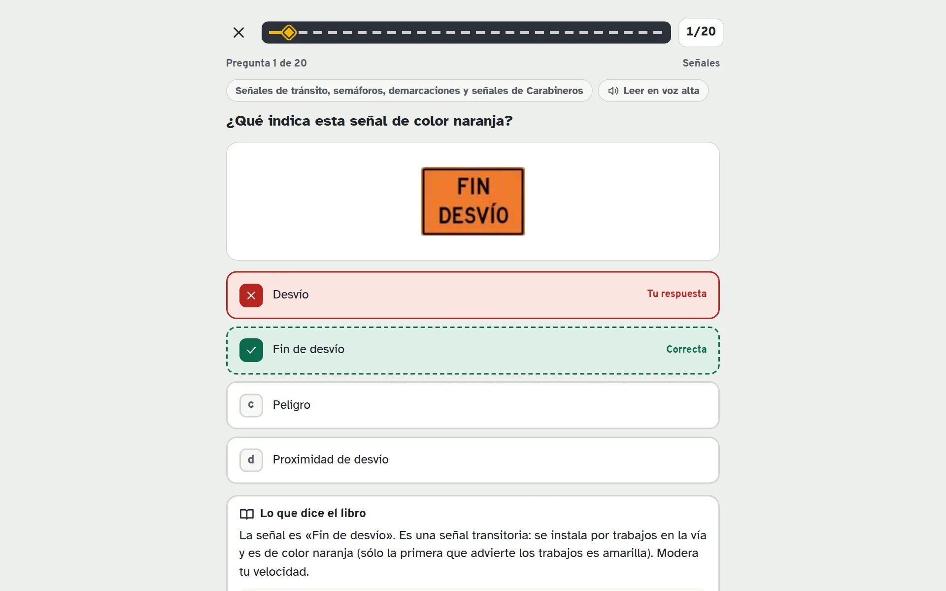 Práctica con ayuda: la respuesta se explica con el libro oficial