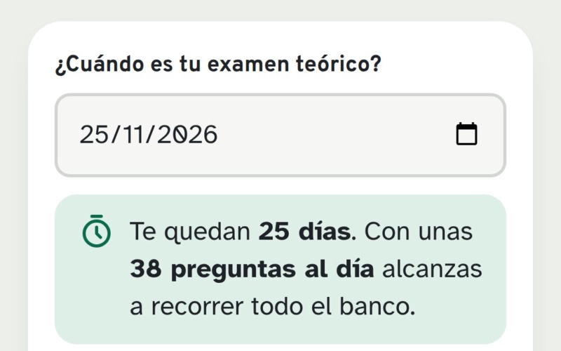 Captura de Licencia B: examen teórico Clase B
