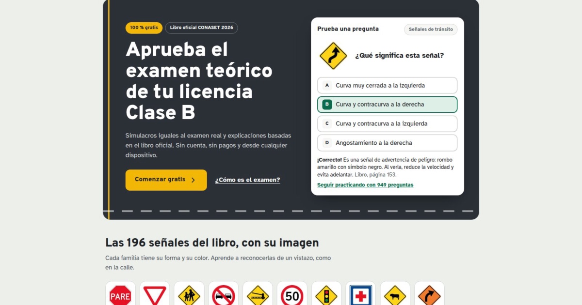 Imagen de Licencia B: examen teórico Clase B